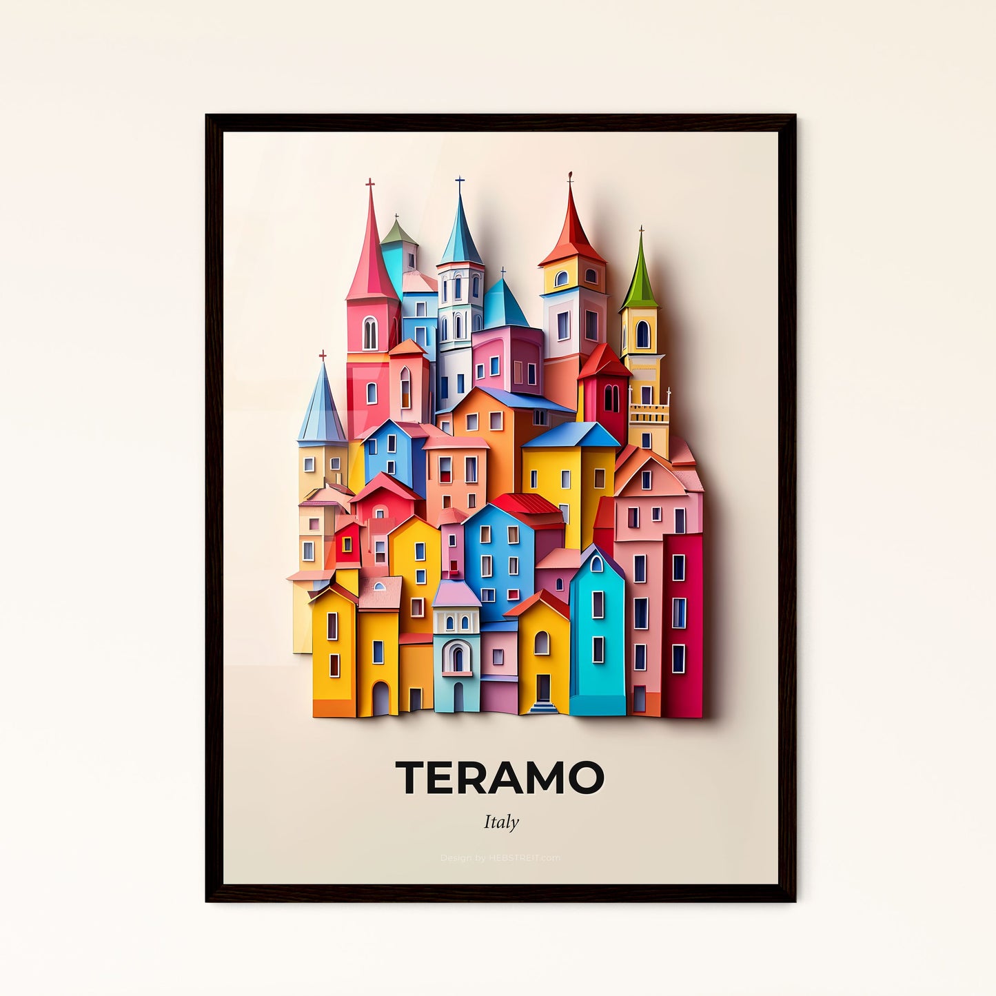 Vivid Teramo, Italy - a colorful city with a clock tower on top of it