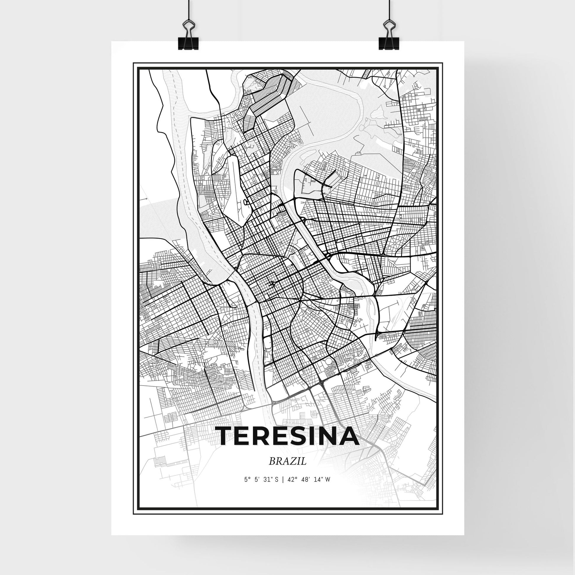 Teresina Brazil - Premium City Map Poster