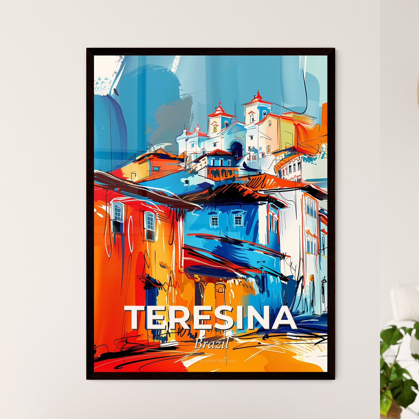 Vibrant Teresina, Brazil - A Colorful Painting Of Buildings