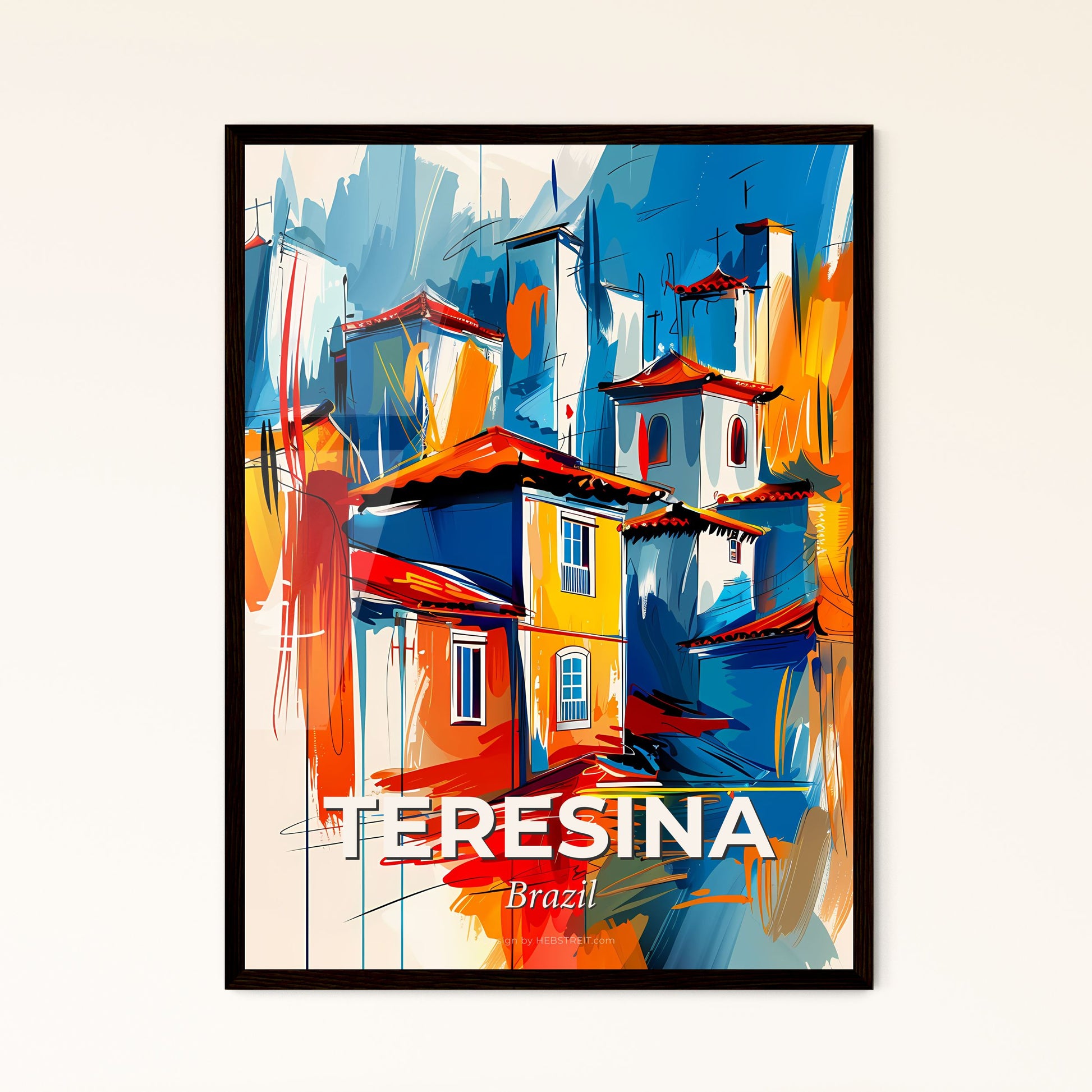 Vibrant Teresina, Brazil - A Painting Of Buildings And Buildings