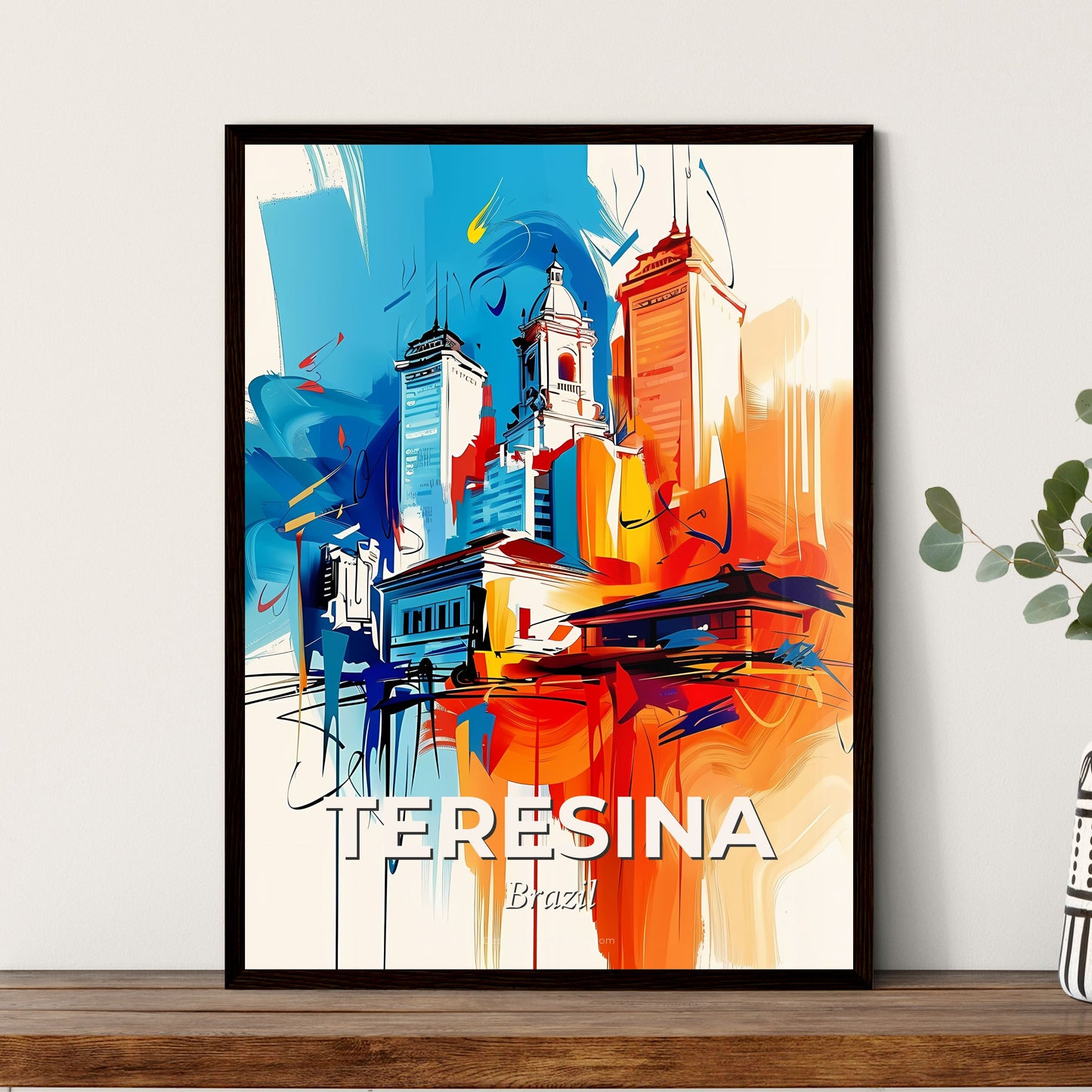 Vibrant Teresina, Brazil - A Colorful Painting Of Buildings