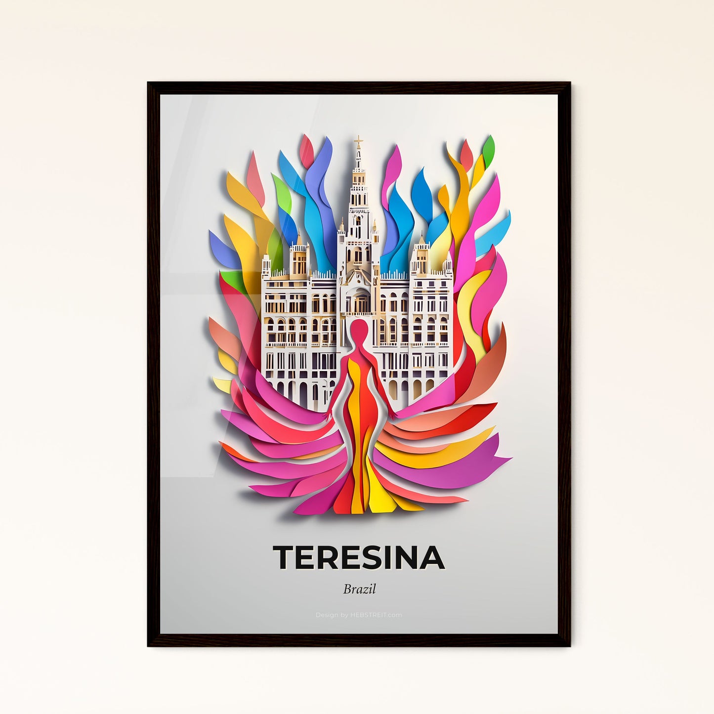 Vivid Teresina, Brazil - a colorful paper cut of a woman in a dress