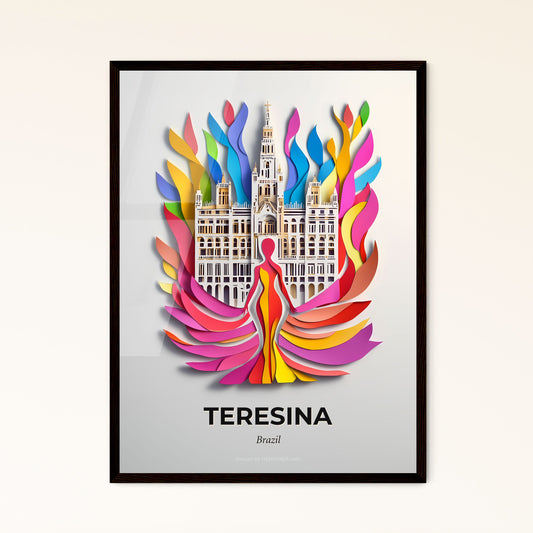 Vivid Teresina, Brazil - a colorful paper cut of a woman in a dress