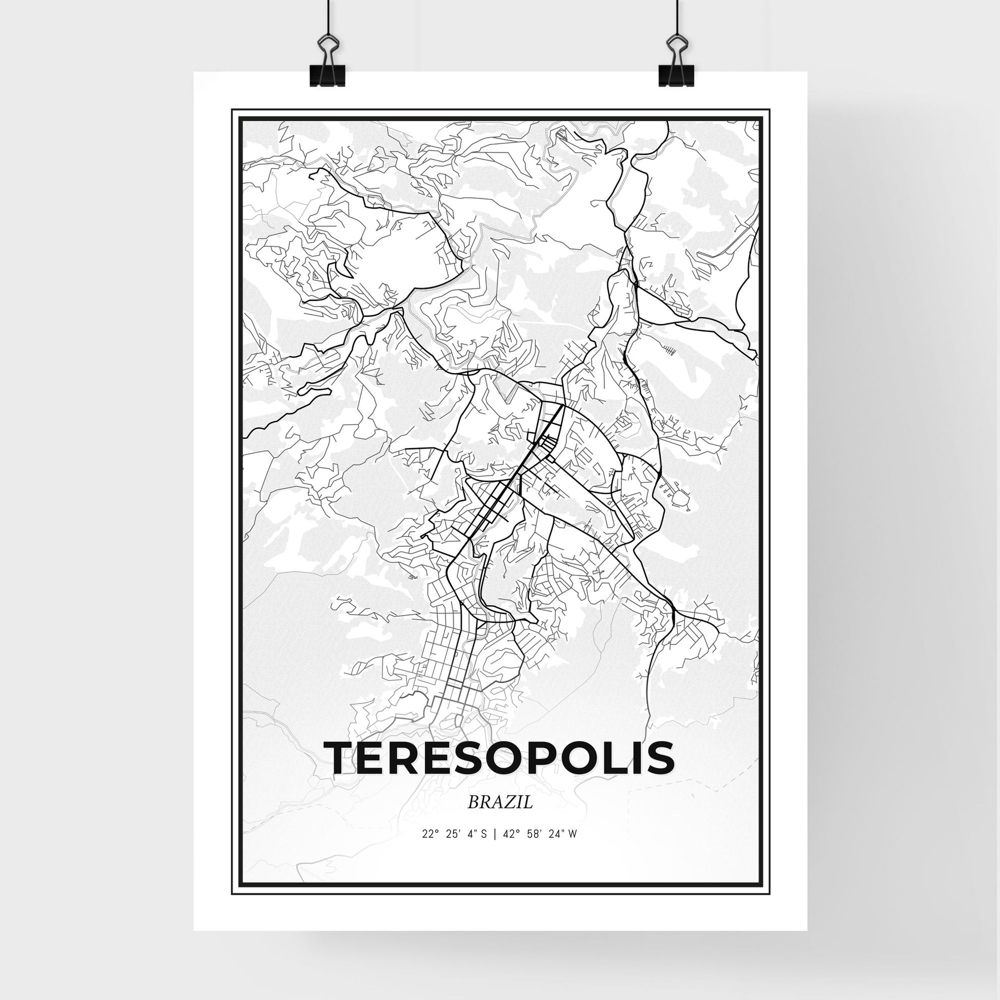 Teresopolis Brazil - Premium City Map Poster