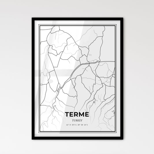 Terme Turkey - Scandinavian Style City Map for Modern Home Decor