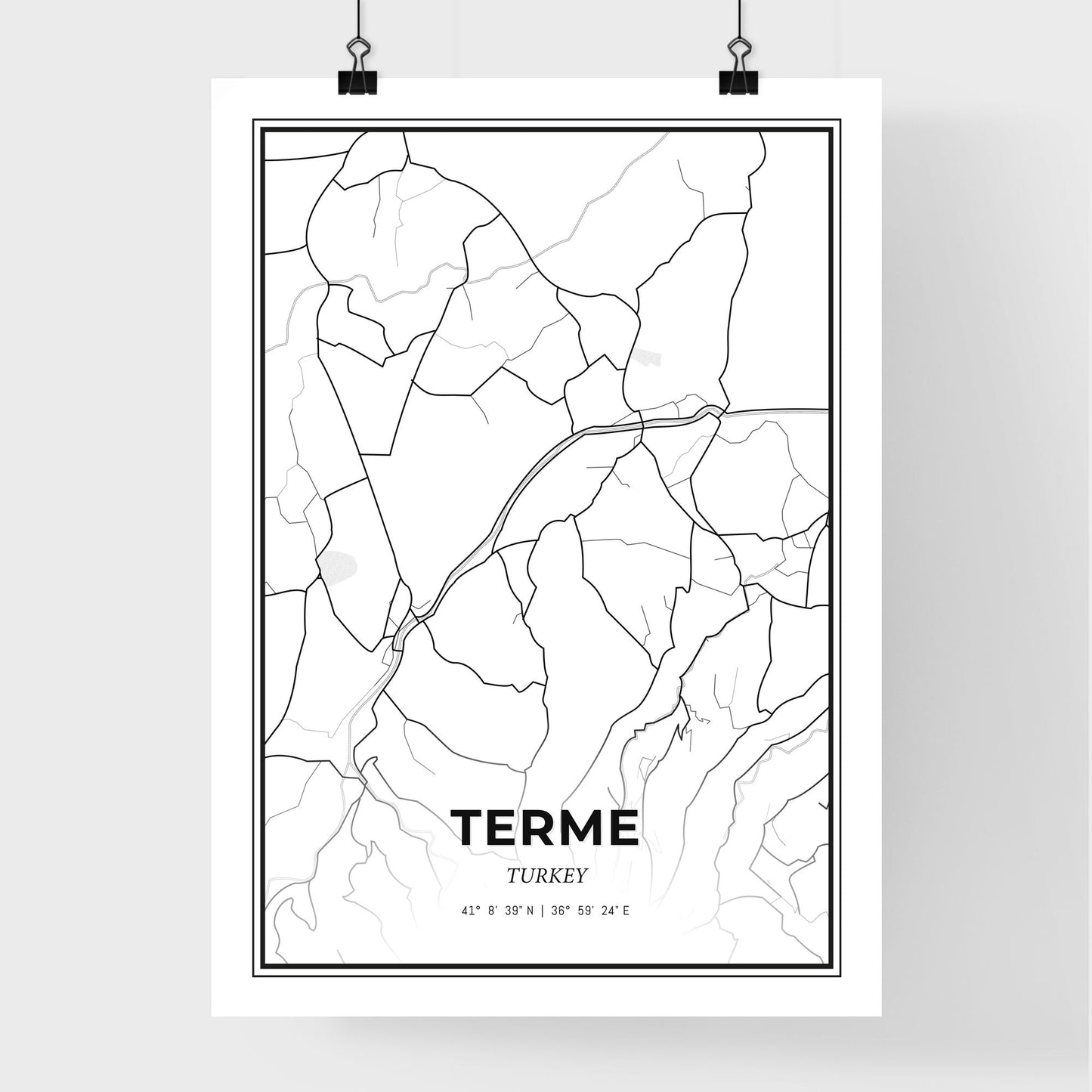 Terme Turkey - Premium City Map Poster