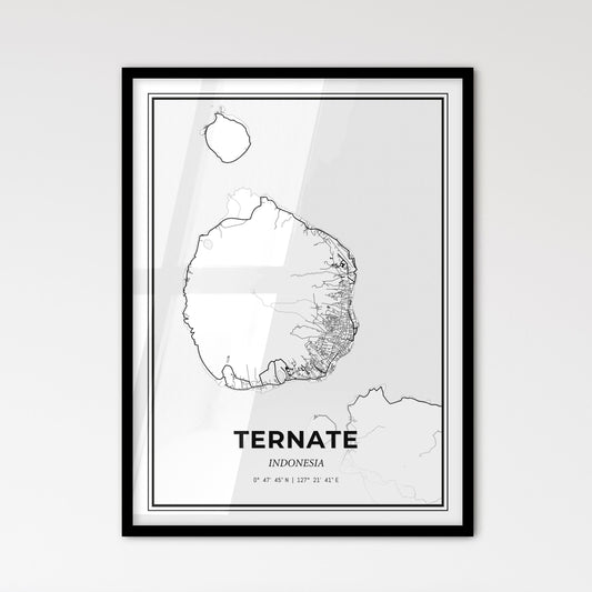 Ternate Indonesia - Scandinavian Style City Map for Modern Home Decor