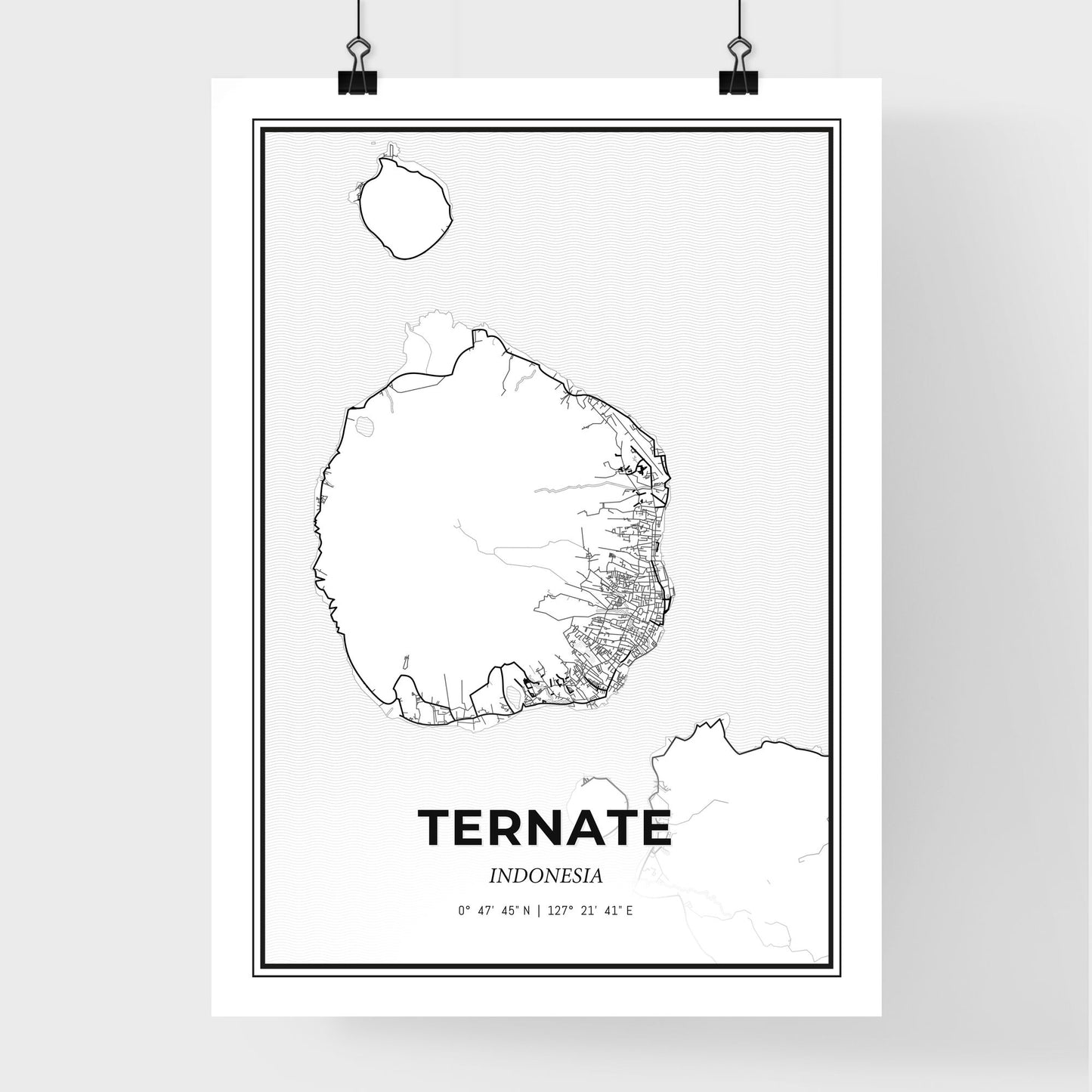 Ternate Indonesia - Premium City Map Poster