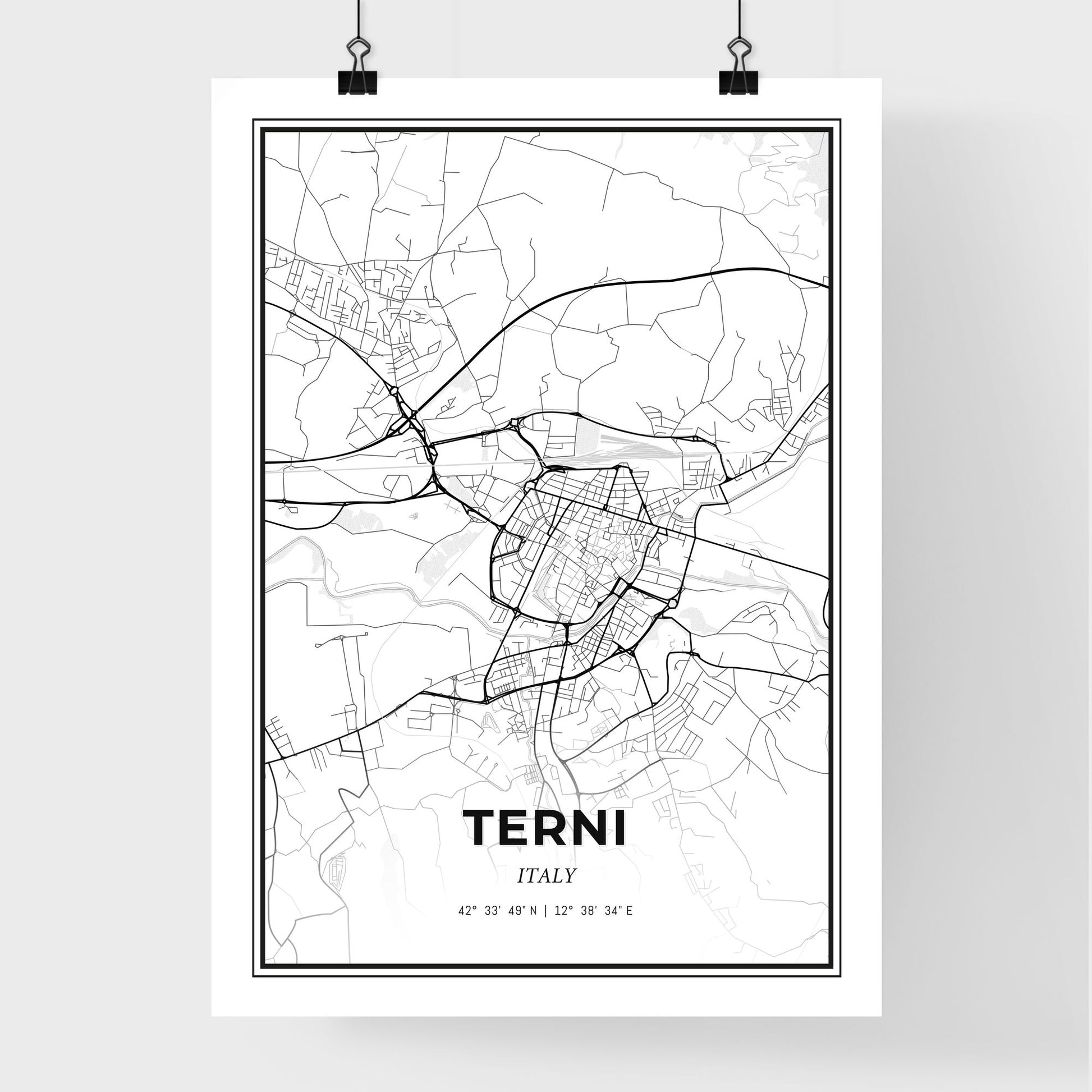 Terni Italy - Premium City Map Poster