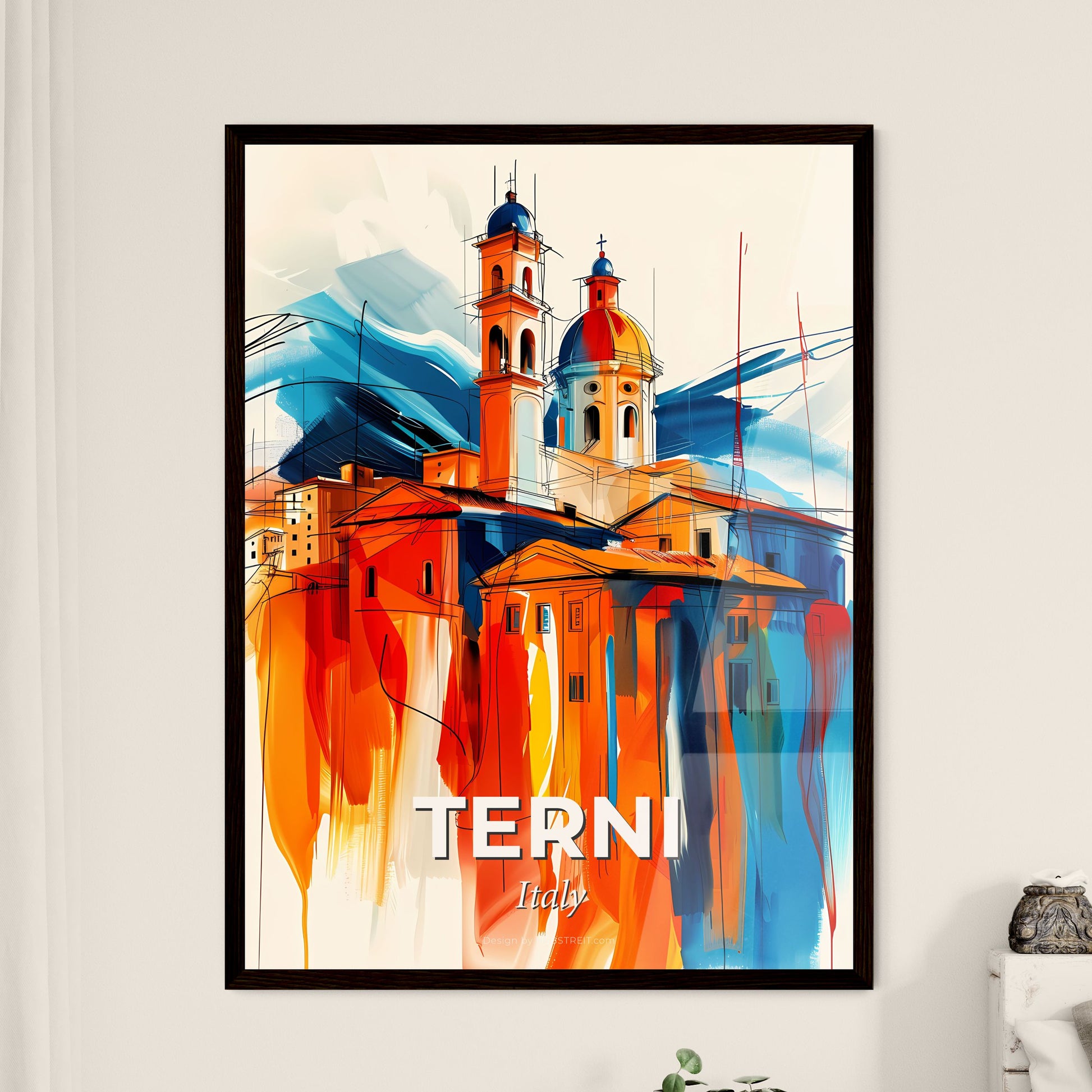 Vibrant Terni, Italy - A Painting Of A Building