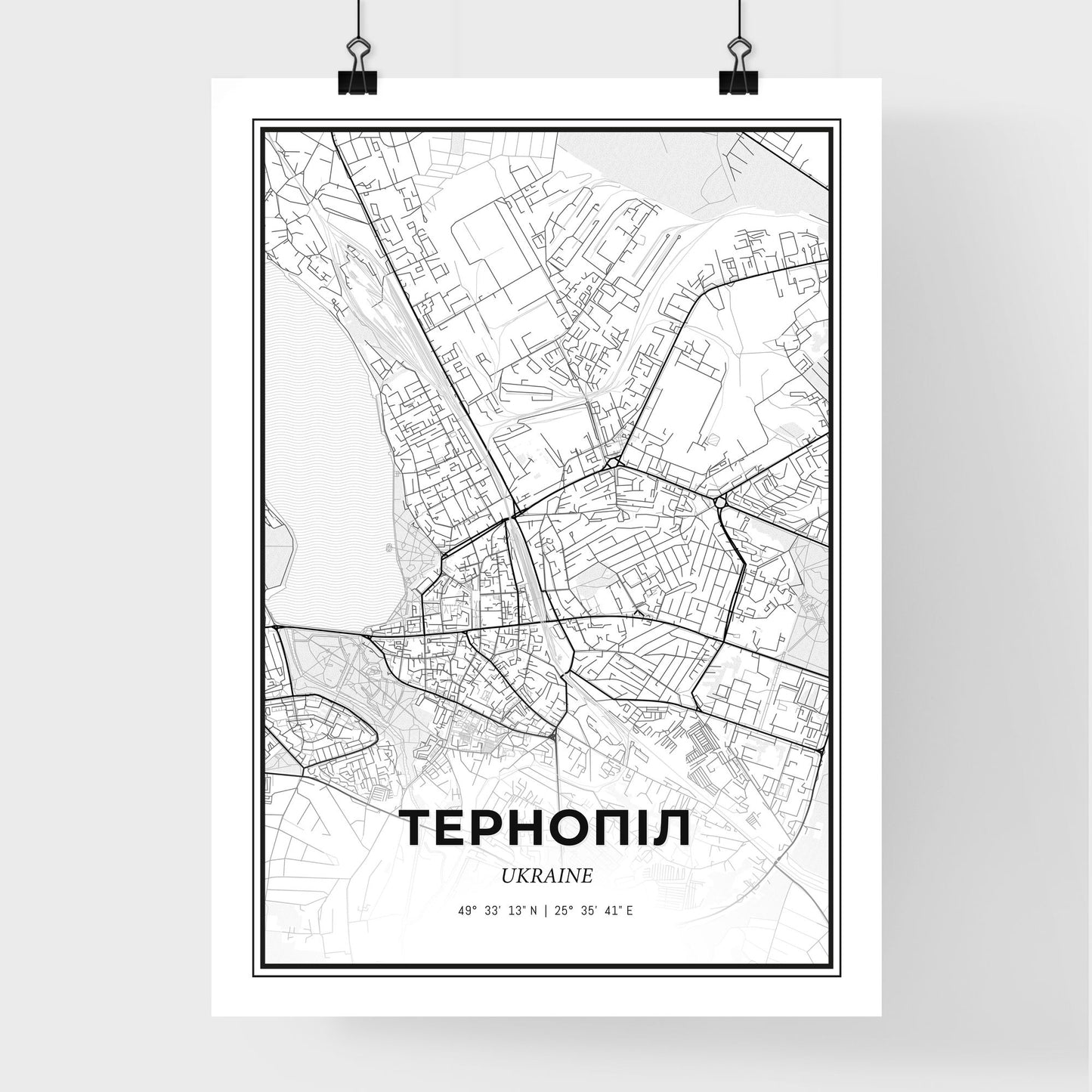 Ternopil Ukraine - Premium City Map Poster