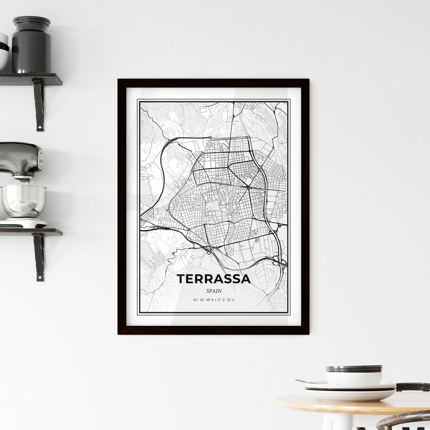 Terrassa Spain - Minimal City Map