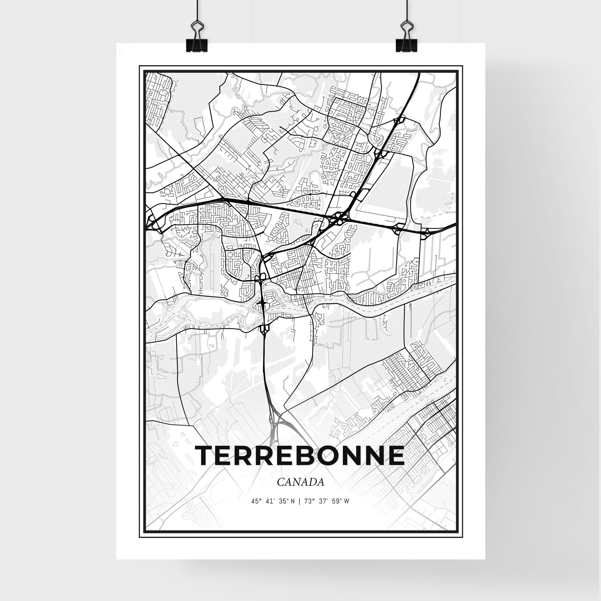 Terrebonne Canada - Premium City Map Poster