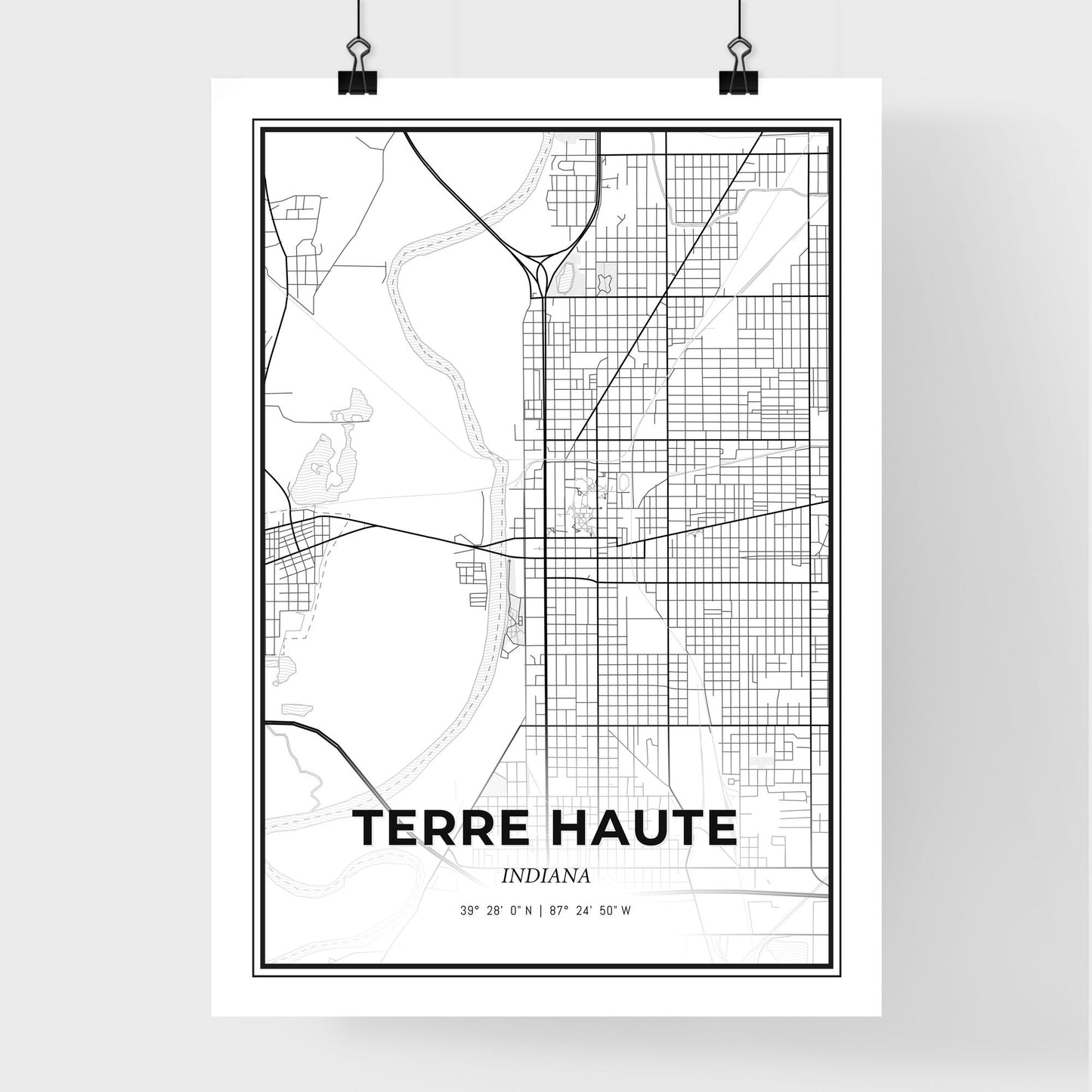 Terre Haute Indiana - Premium City Map Poster