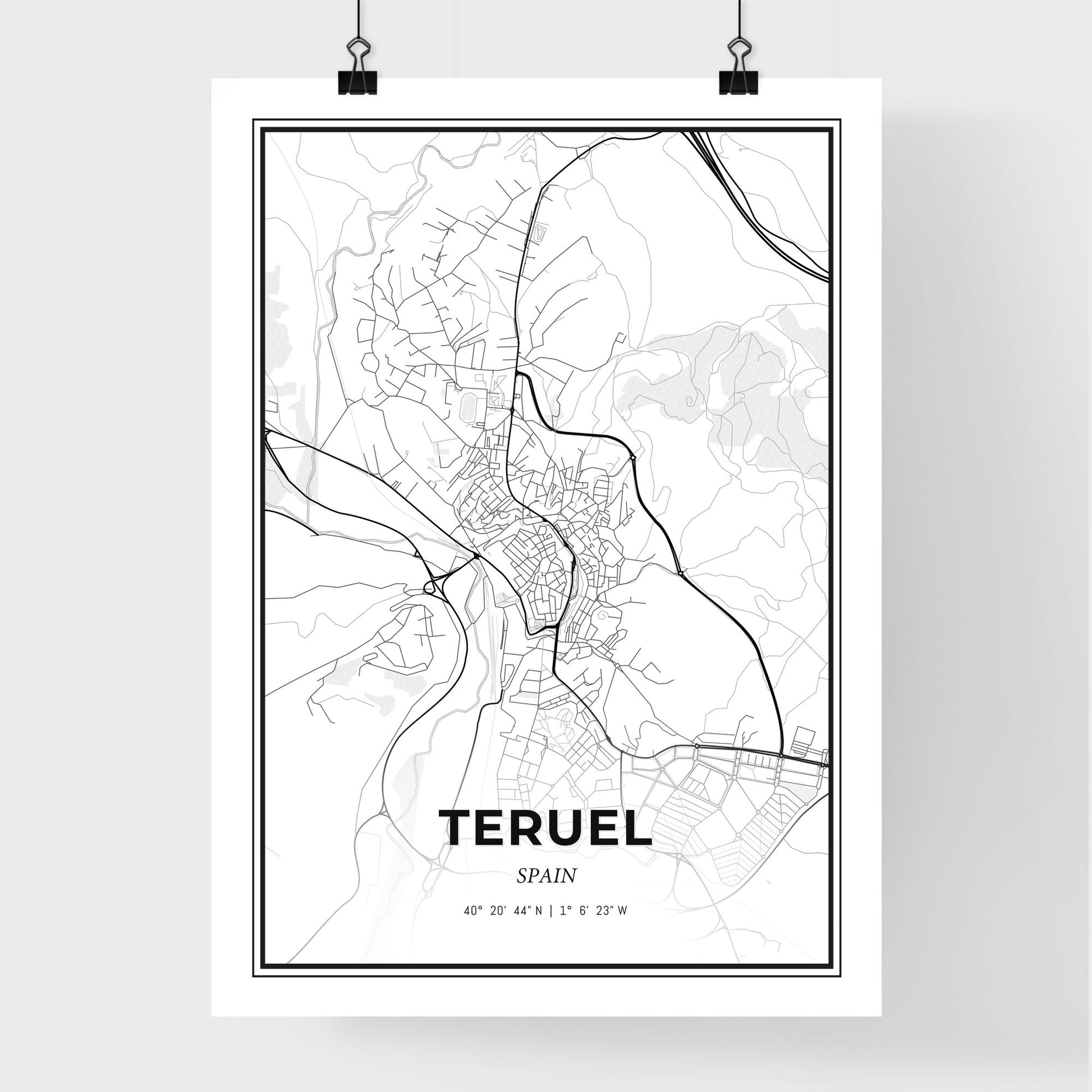 Teruel Spain - Premium City Map Poster