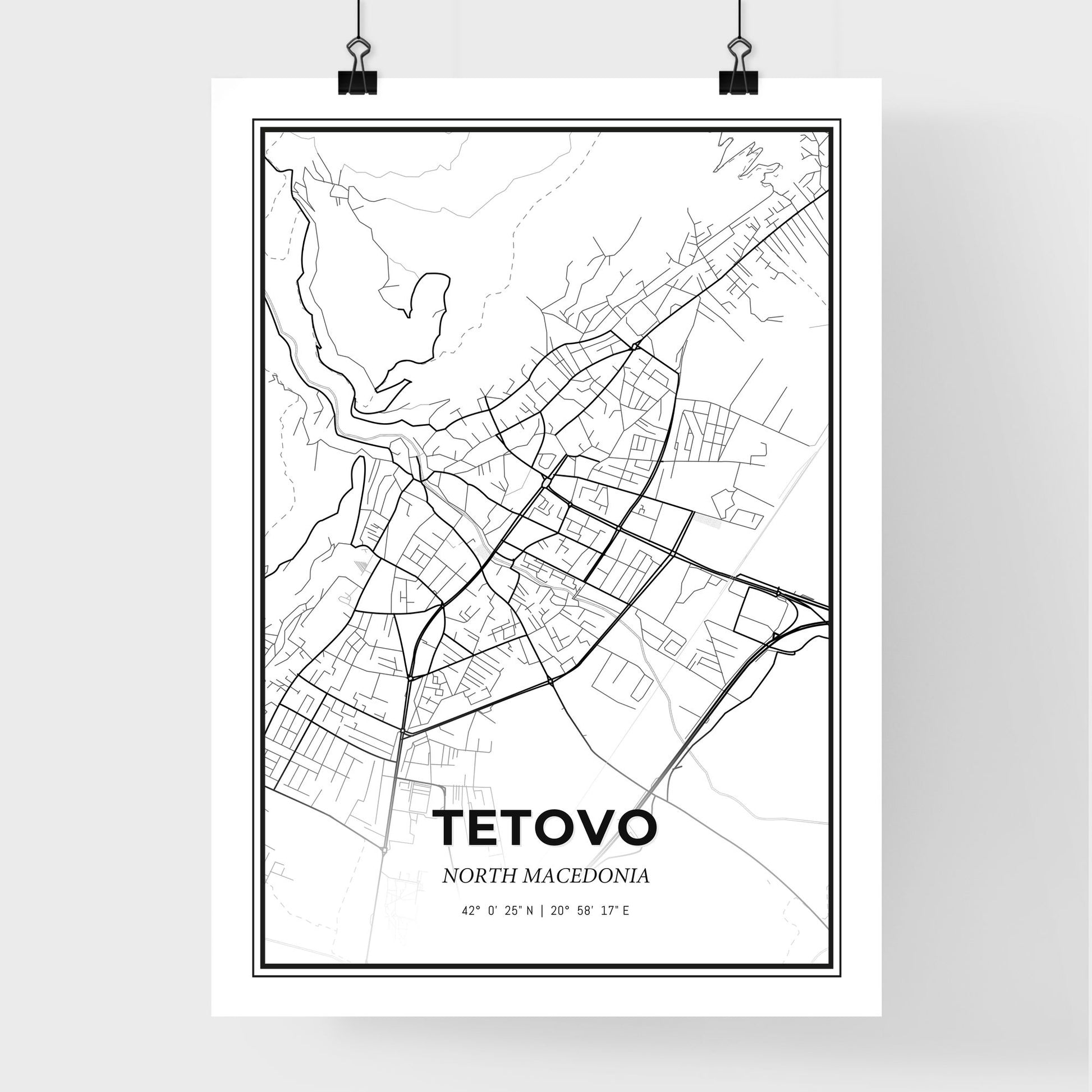 Tetovo North Macedonia - Premium City Map Poster