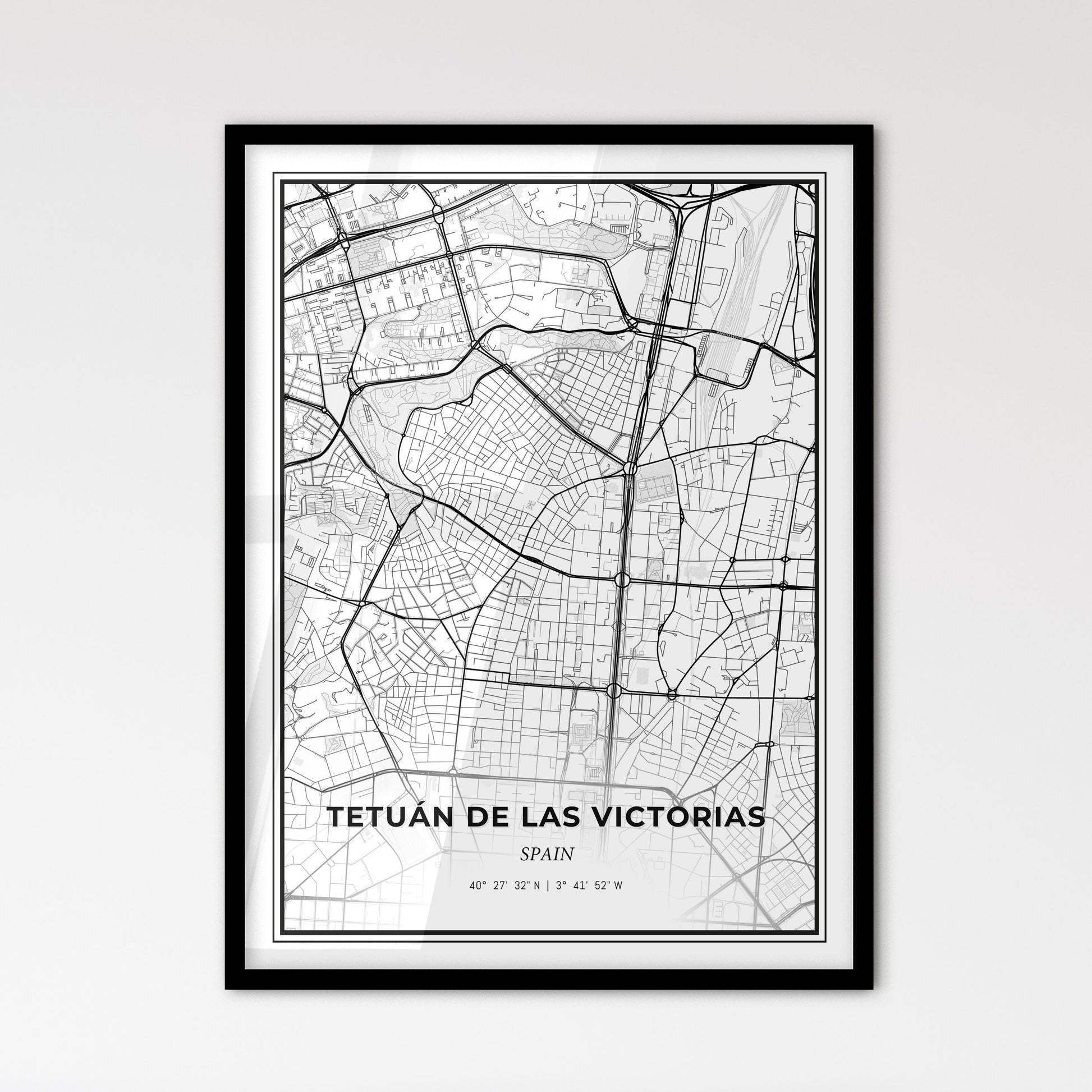 Tetuán de las Victorias Spain - Scandinavian Style City Map for Modern Home Decor