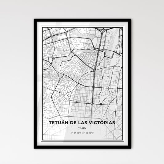 Tetuán de las Victorias Spain - Scandinavian Style City Map for Modern Home Decor