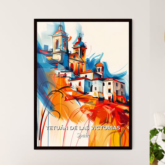 Vibrant Tetuán De Las Victorias, Spain - A Painting Of A Building On A Hill