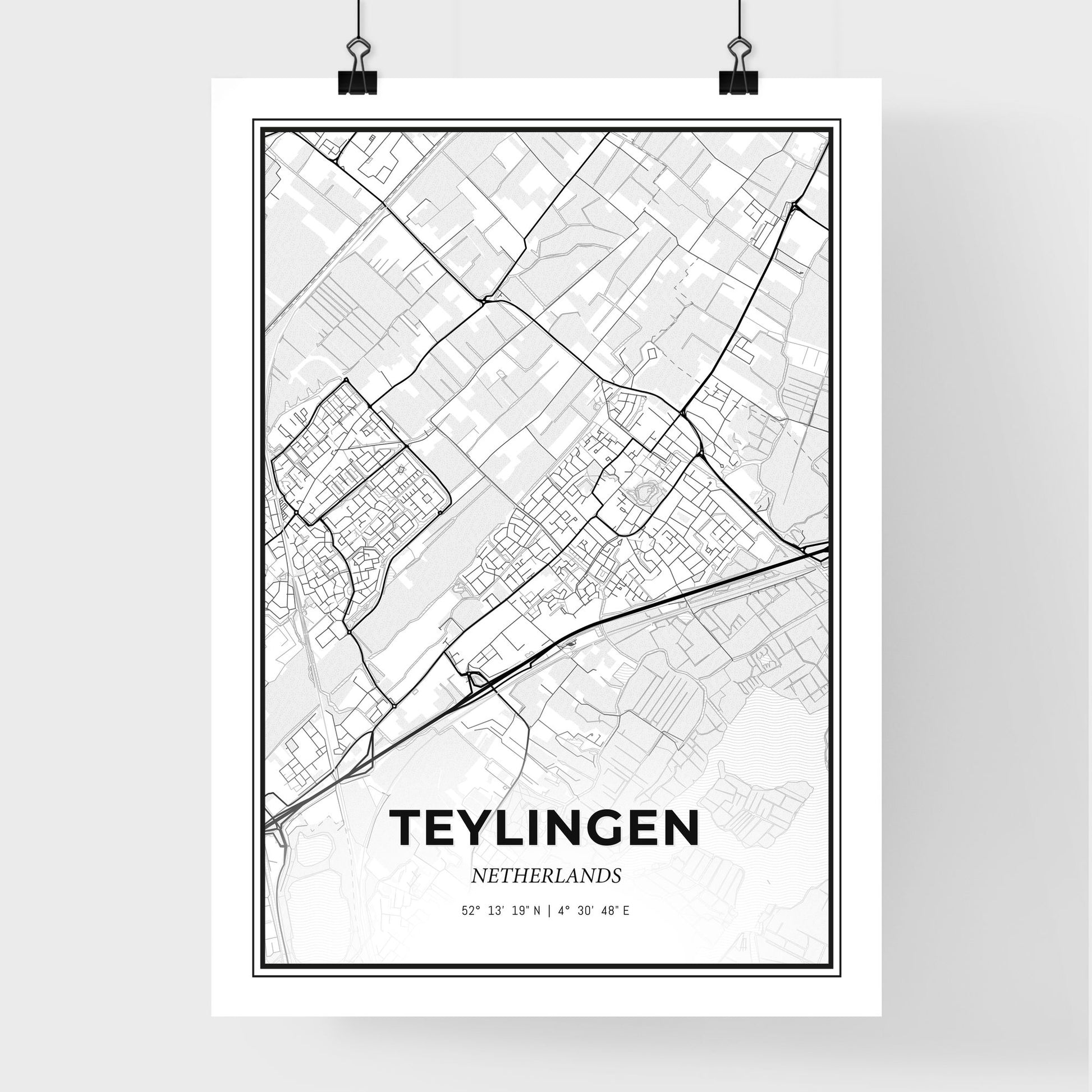  Teylingen Netherlands - Premium City Map Poster