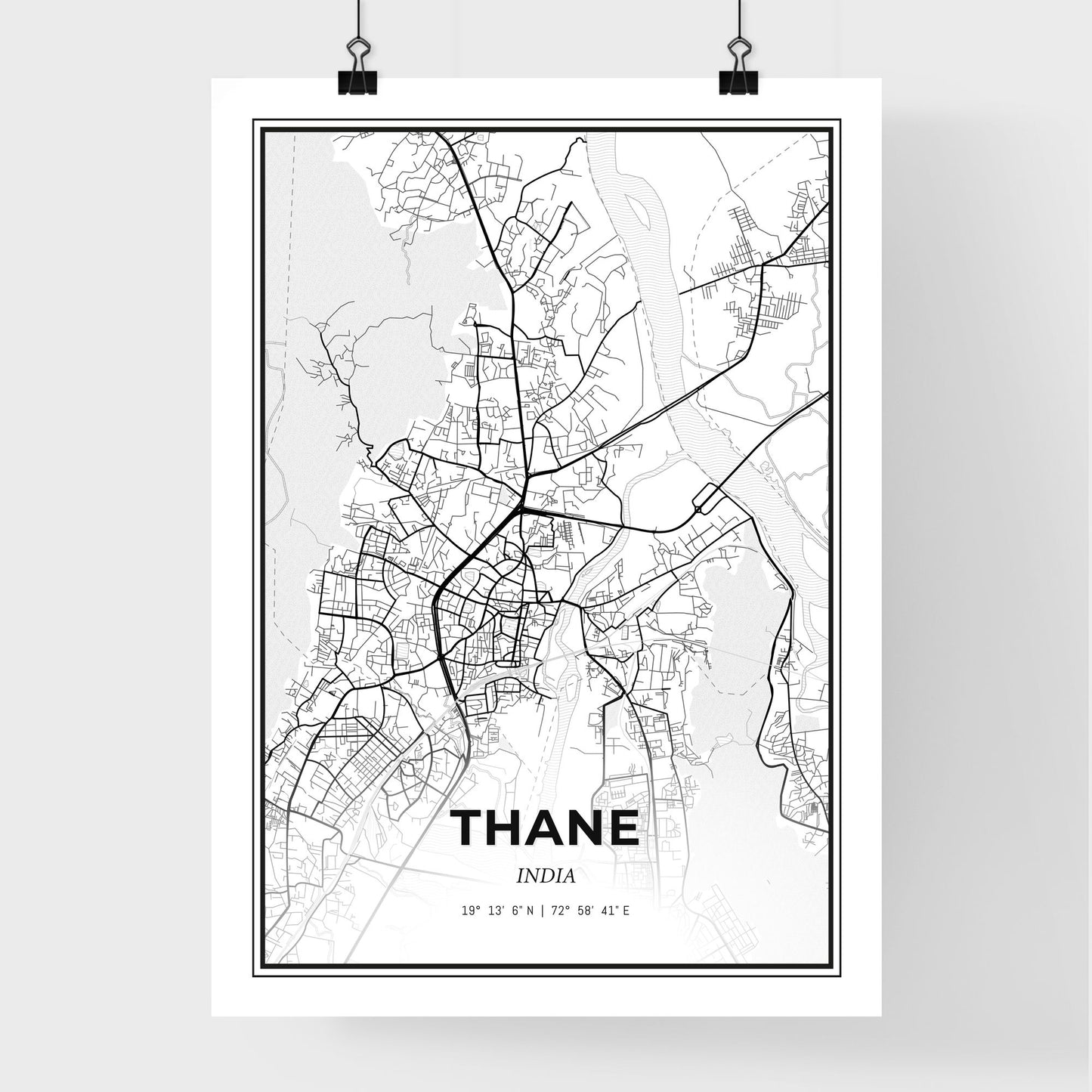 Thane India - Premium City Map Poster