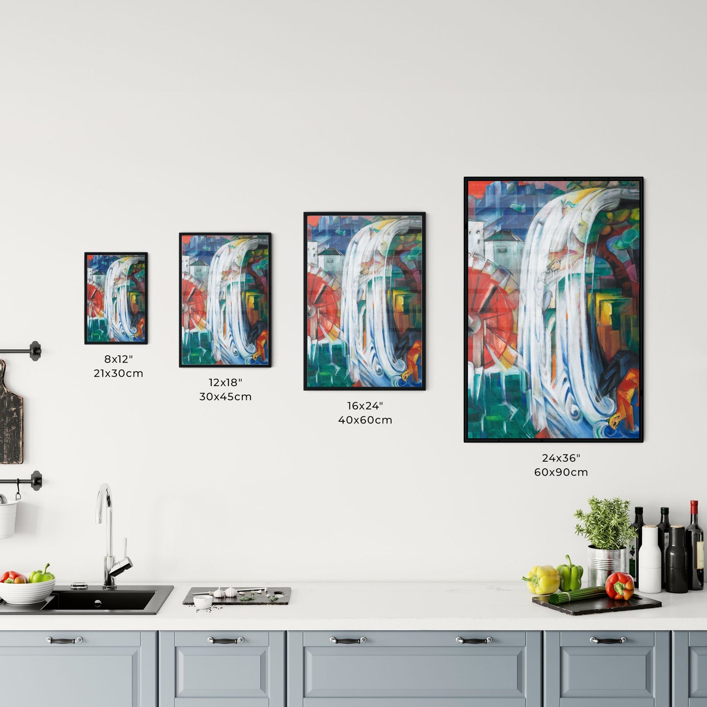 The Bewitched Mill by Franz Marc Size Chart