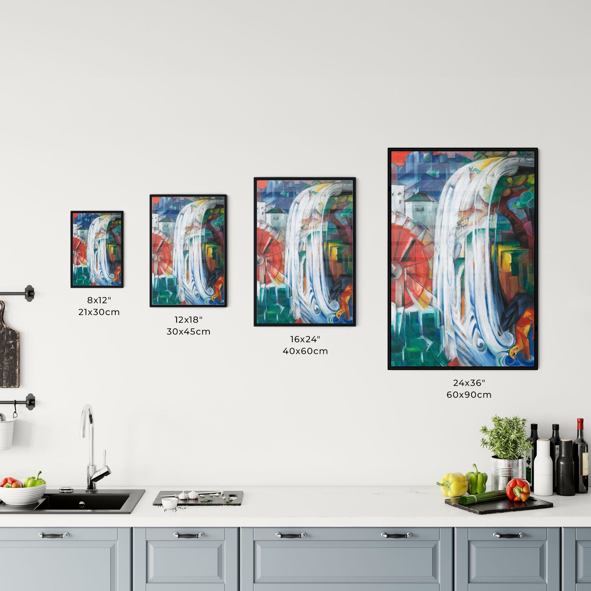 The Bewitched Mill by Franz Marc Size Chart