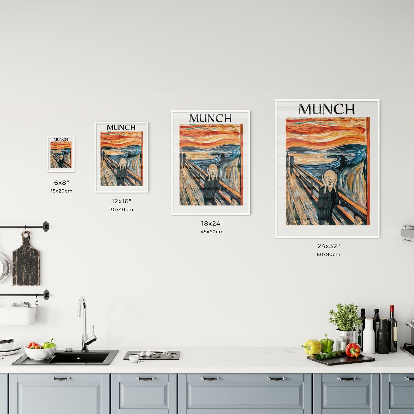 The Scream by Edvard Munch Size Chart
