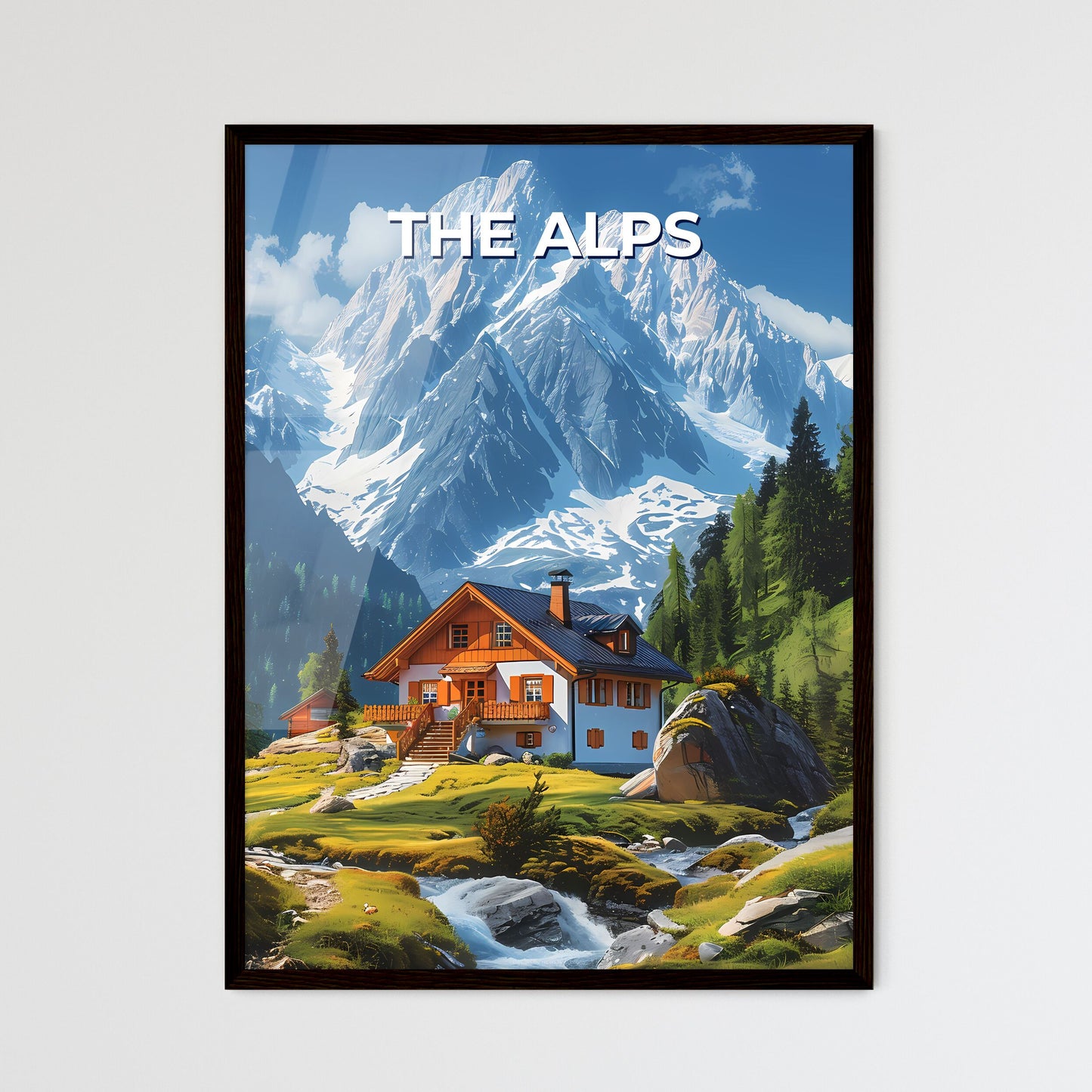 Artfully Captivating Alpine Landscape: A House Amidst Mountain Majesty