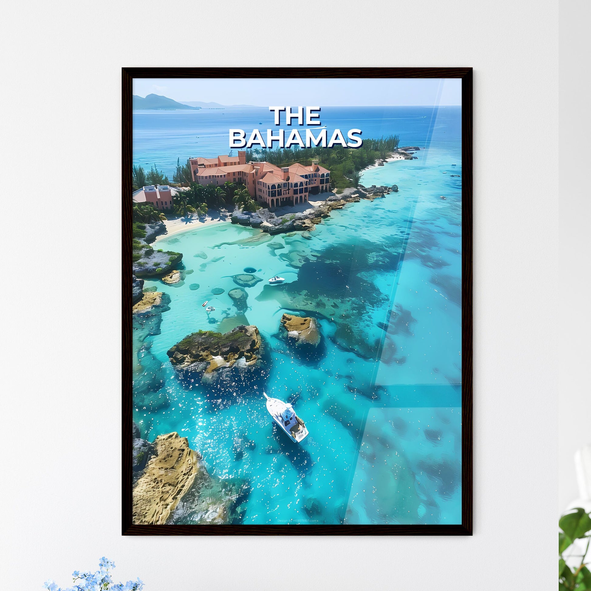 Colorful Artwork Depicting Building on Rocky - Framed Art Print