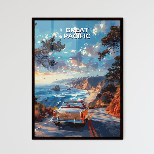 Vibrant Painting: Coastal Highway Panorama Featuring Majestic Pacific Vista