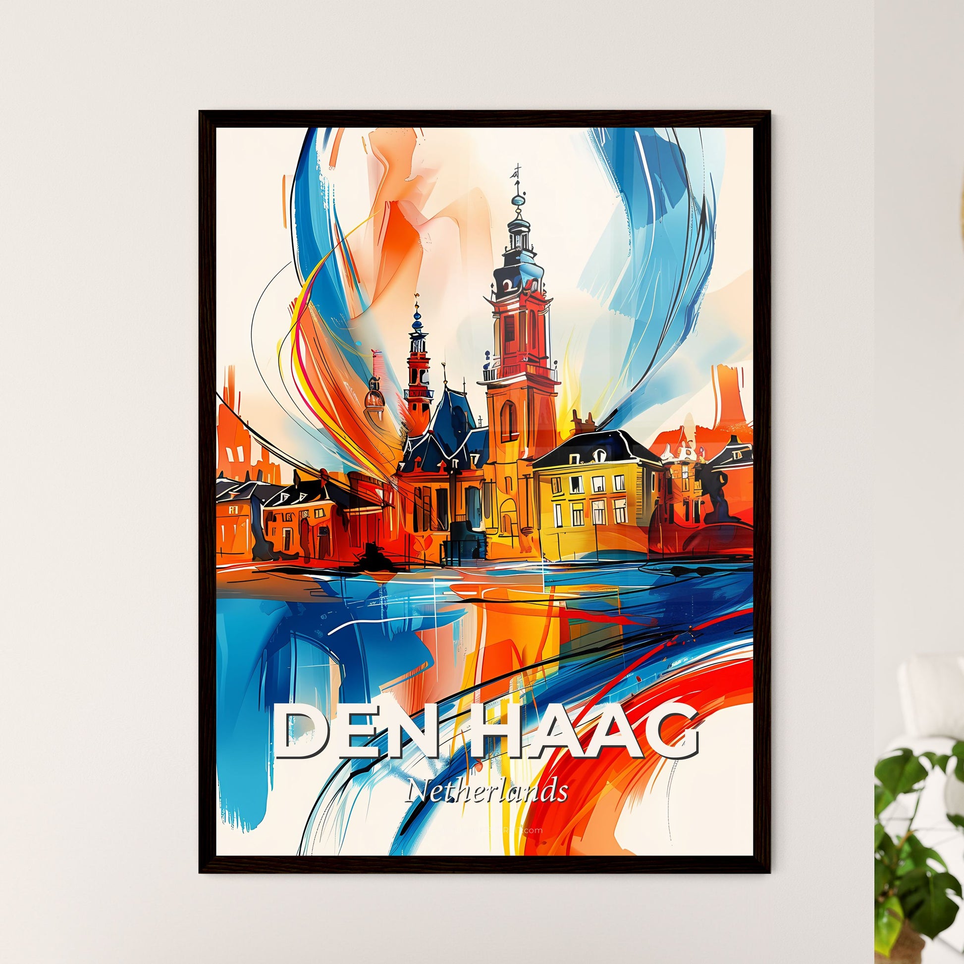 Vibrant Den Haag, Netherlands - A Painting Of A City