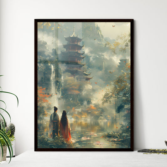 Qingming Festival Spring Rejuvenation Artwork Painting Pagoda Earth Revival Framed Art