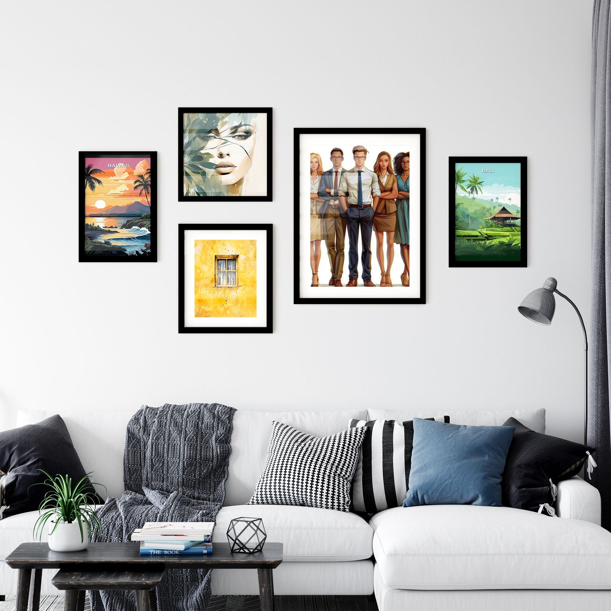 Vibrant Artistic Painting Depicting a Group of Individuals in a Workplace Setting Default Title