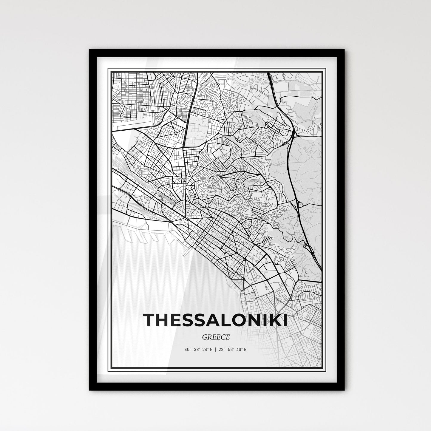  Thessaloniki Greece - Scandinavian Style City Map for Modern Home Decor