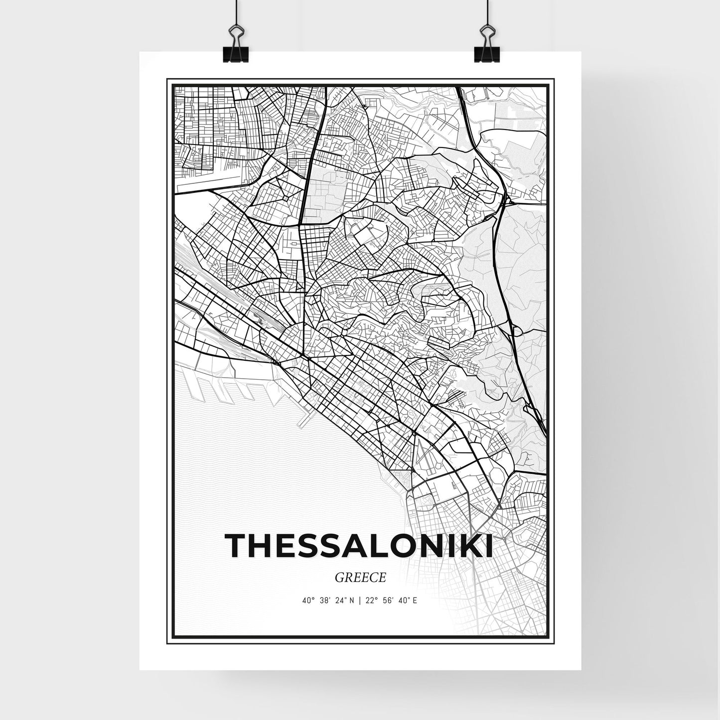  Thessaloniki Greece - Premium City Map Poster