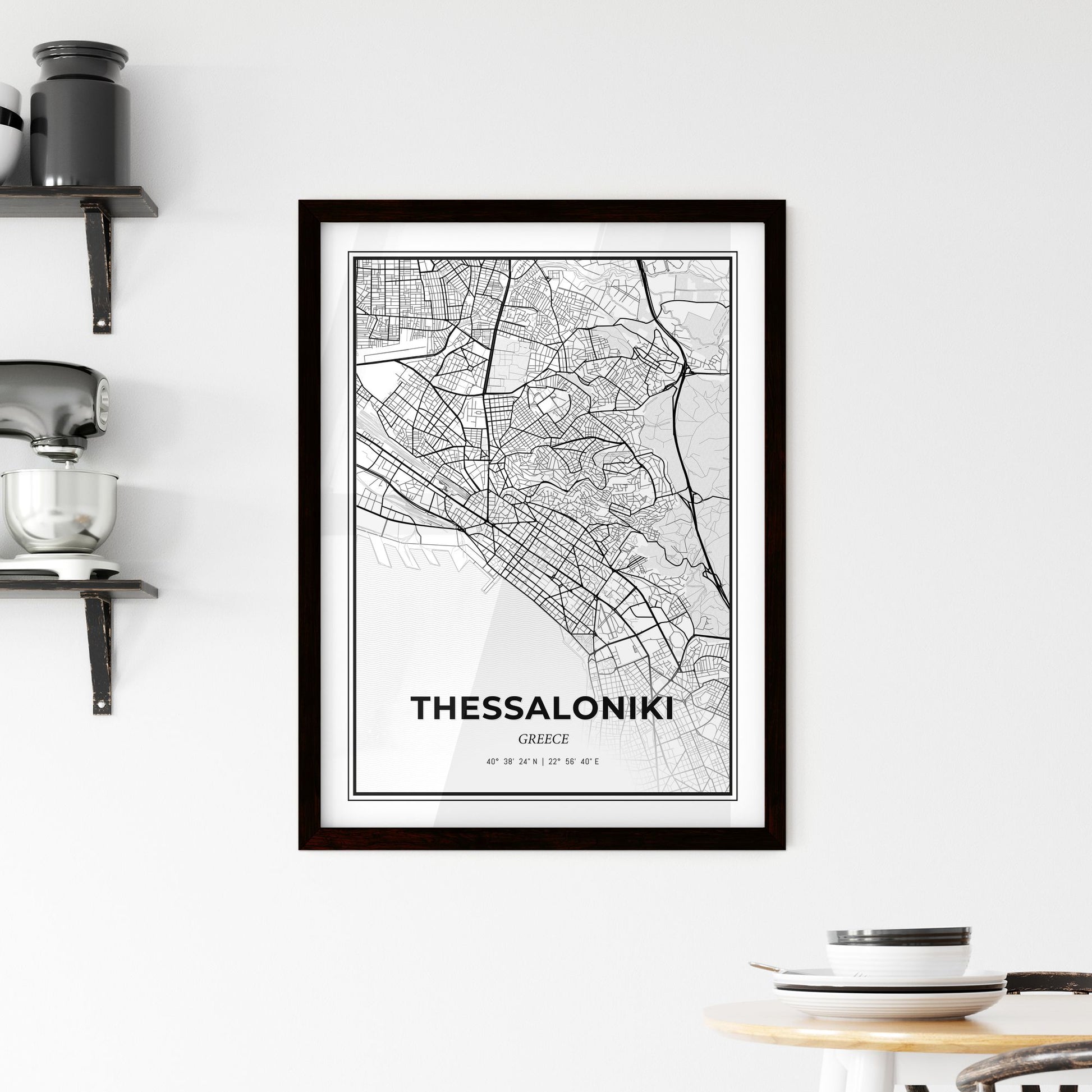  Thessaloniki Greece - Minimal City Map