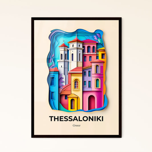 Vivid  Thessaloniki, Greece - a colorful city with a clock tower in the middle