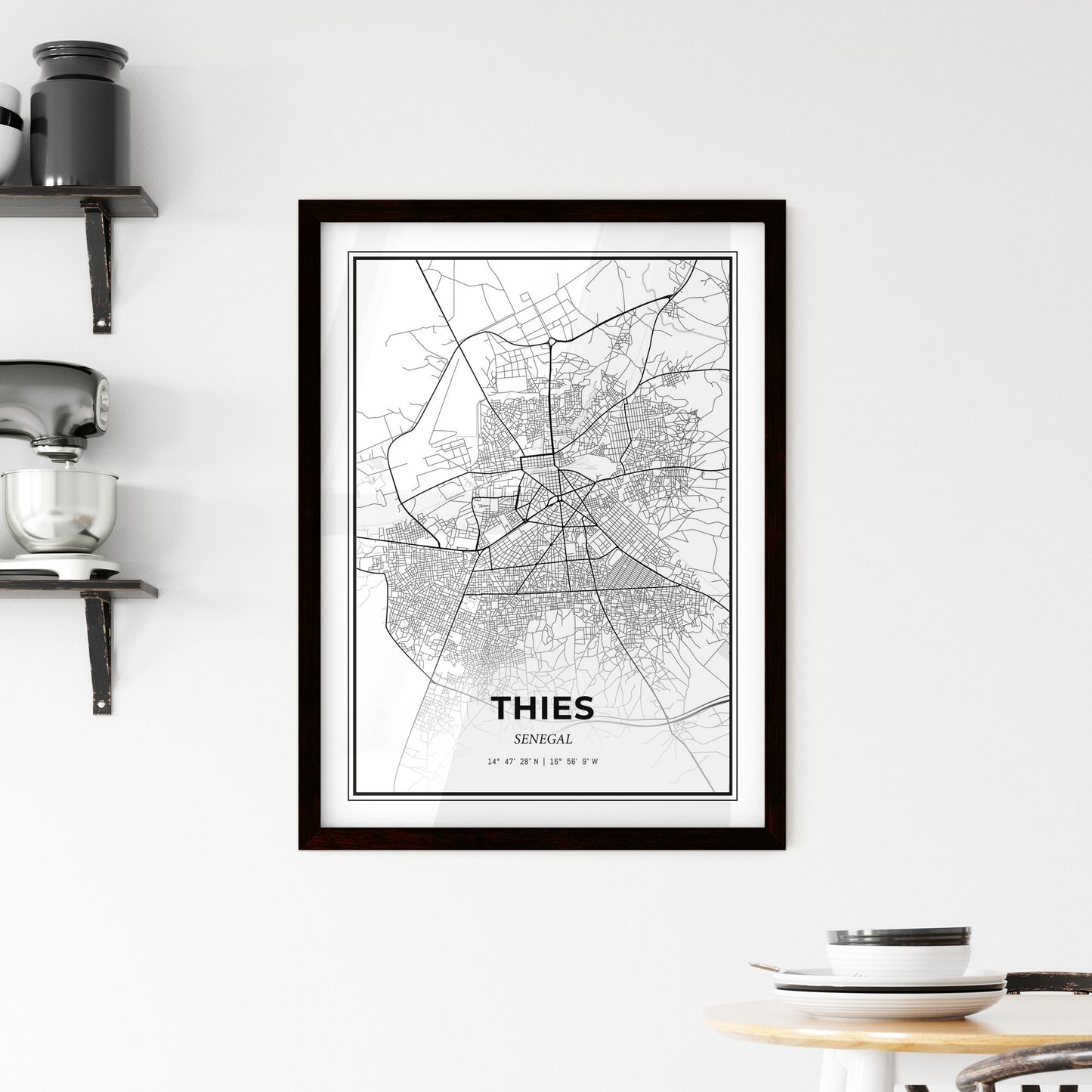 Thies Senegal - Minimal City Map