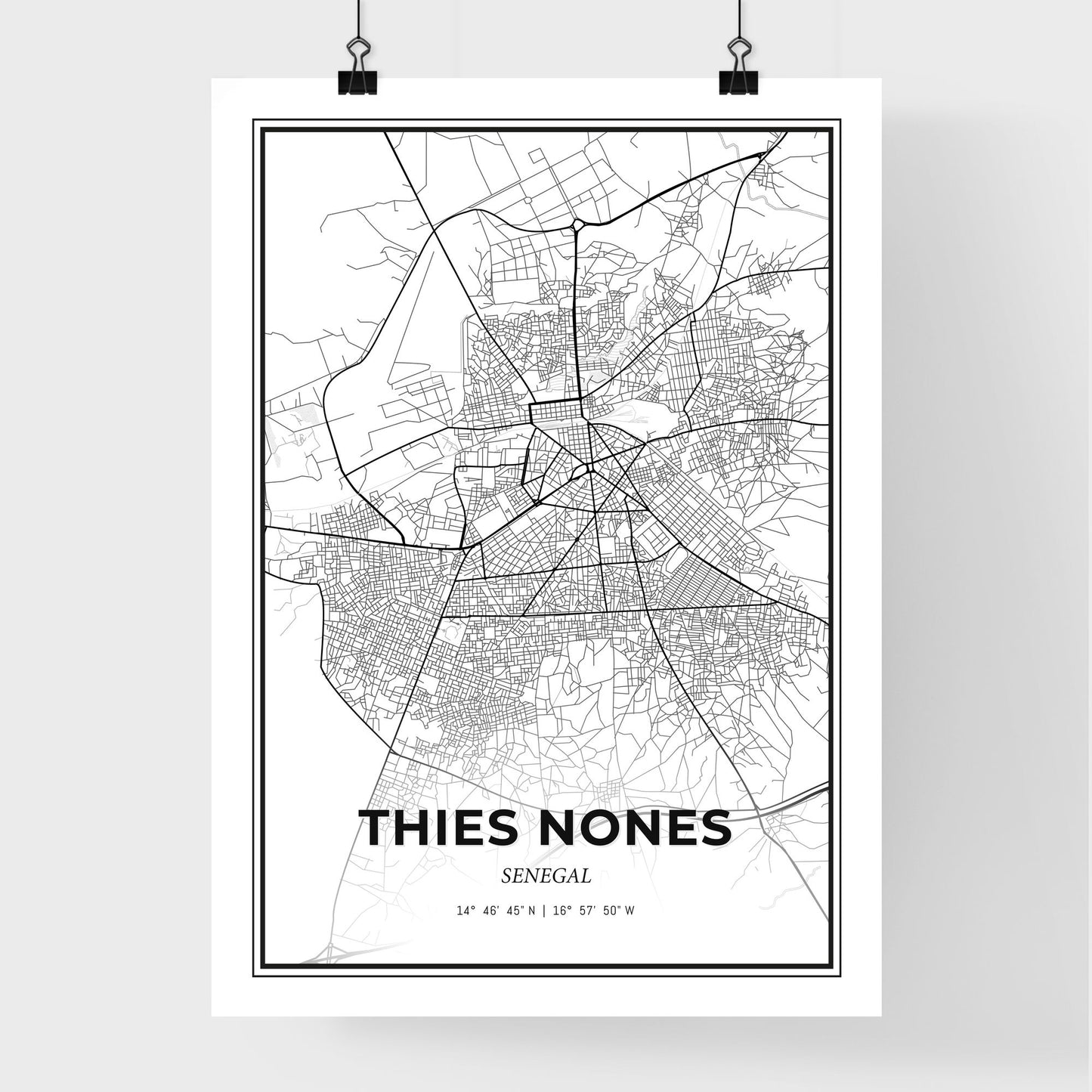 Thies Nones Senegal - Premium City Map Poster