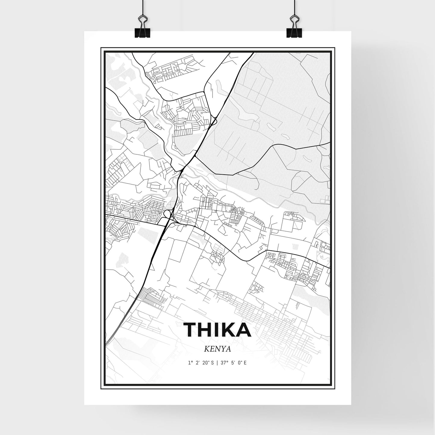 Thika Kenya - Premium City Map Poster