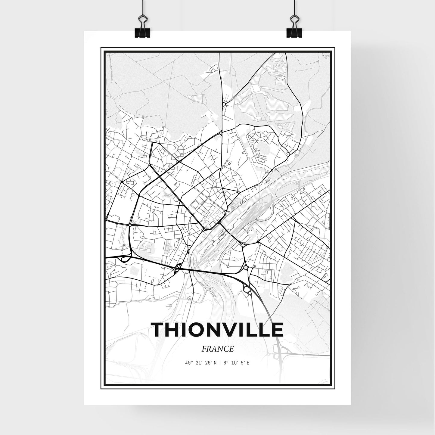 Thionville France - Premium City Map Poster