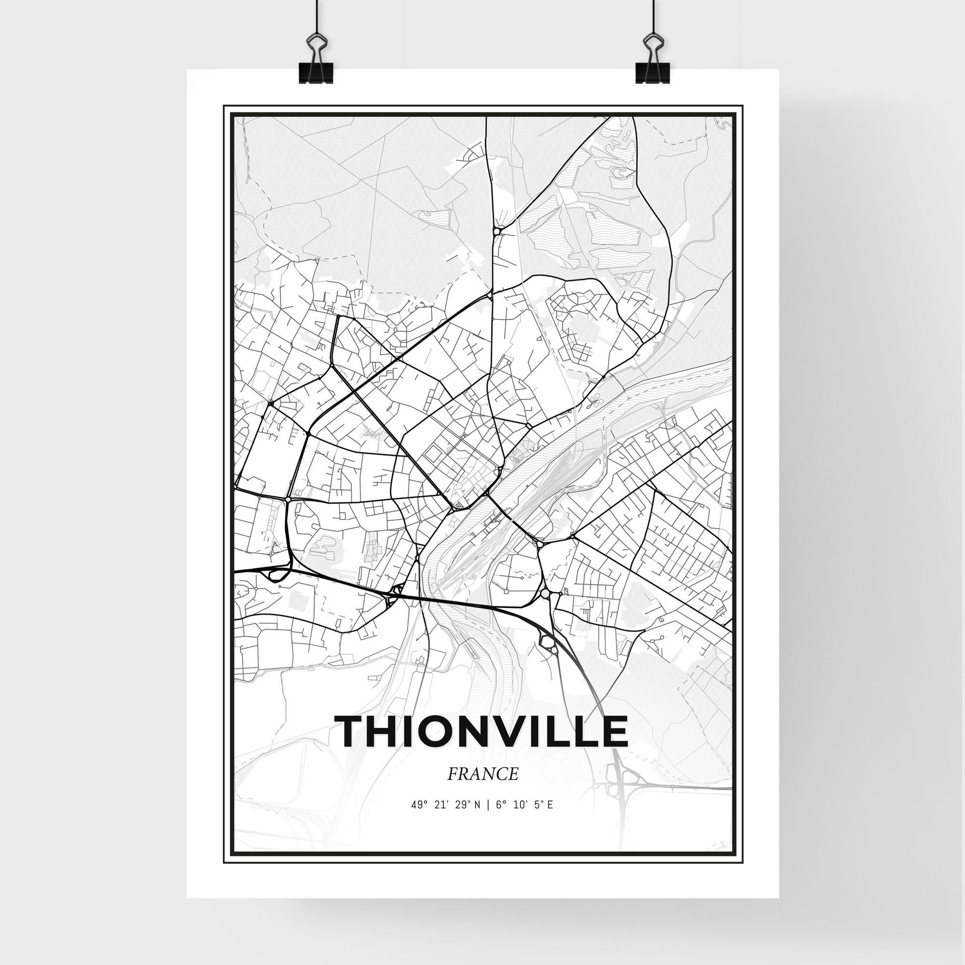 Thionville France - Premium City Map Poster