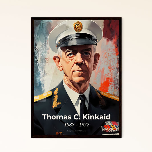 Portrait of Thomas C. Kinkaid, 1888 - 1972. Impressionistic painting of a man in a military uniform.