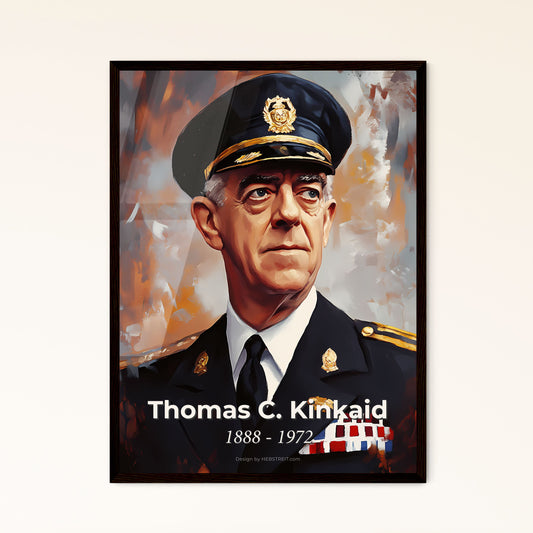 Portrait of Thomas C. Kinkaid, 1888 - 1972. Impressionistic painting of a man in a uniform.