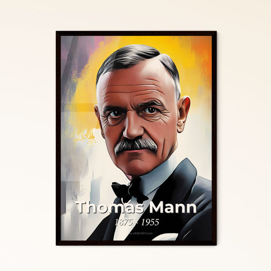 Portrait of Thomas Mann, 1875 - 1955. Impressionistic painting of a man in a suit.