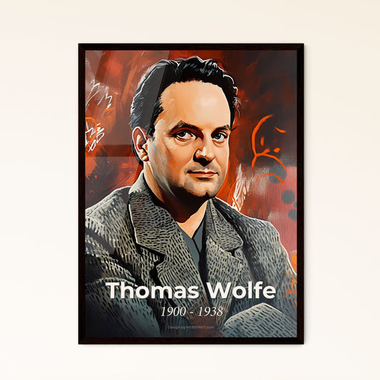 Portrait of Thomas Wolfe, 1900 - 1938. Impressionistic painting of a man in a suit.