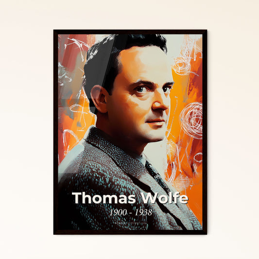 Portrait of Thomas Wolfe, 1900 - 1938. Impressionistic painting of a man in a suit.