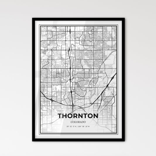 Thornton Colorado - Scandinavian Style City Map for Modern Home Decor