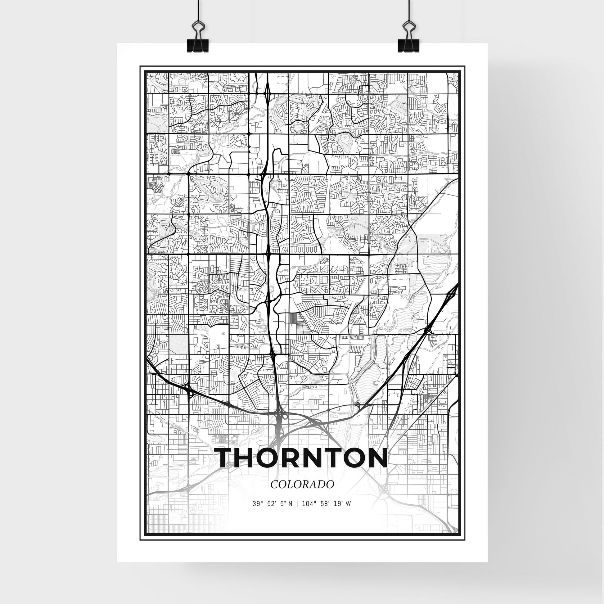 Thornton Colorado - Premium City Map Poster